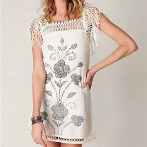 Free People Mexican Embroidered Shift Dress